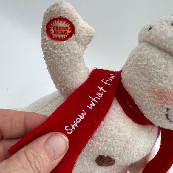Hallmark Jingle Pals 2004 Animated Snowman Singing Barking Puppy Dog Plush - Picture 7 of 11
